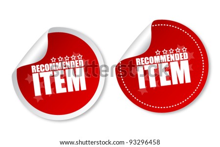 Item recommended stickers Royalty-Free Stock Photo #93296458