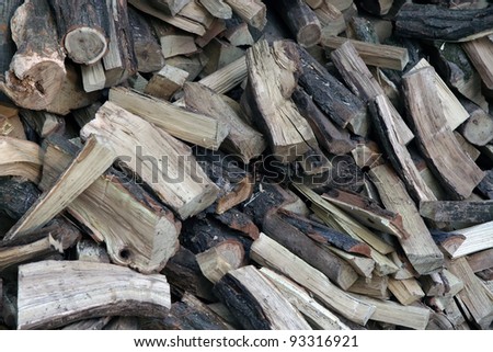 Wood on a pile. Pile of woods.