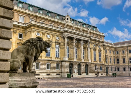 Buda castle (Royal Palace) inner courtyard, Budapest, Hungary Royalty-Free Stock Photo #93325633