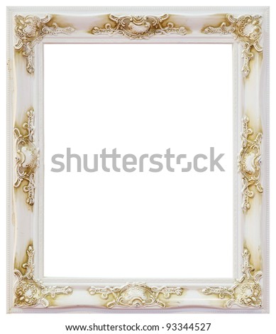 White wood frame on white background