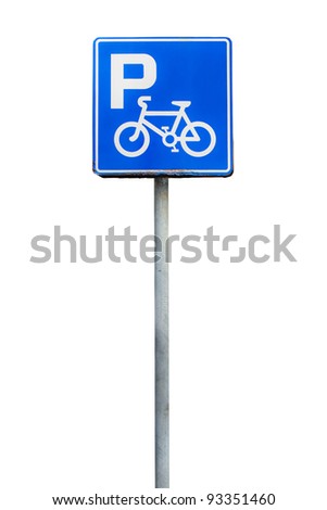 Parking bicycle sign, isolate on white background