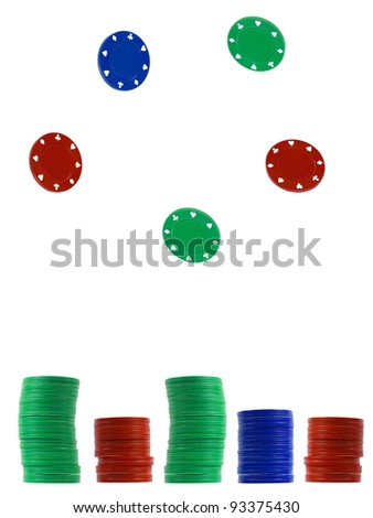 A conceptual gambling image with assorted gambling equipment