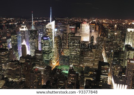 New York City at night, view from Empire Building