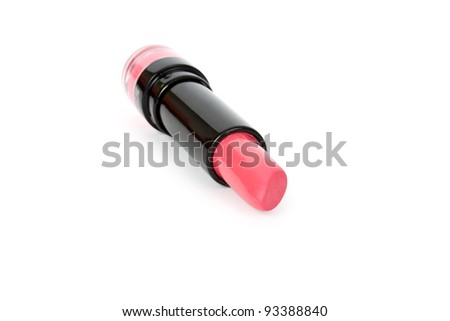 Single lipstick isolated on white