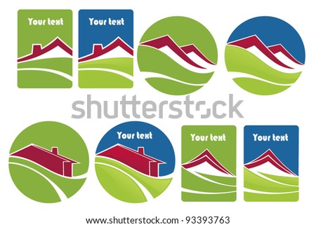 rent a house, vector collection of property stickers