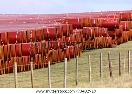 Piled up underground pipes