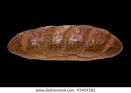 fresh bread on a black background Royalty-Free Stock Photo #93409582