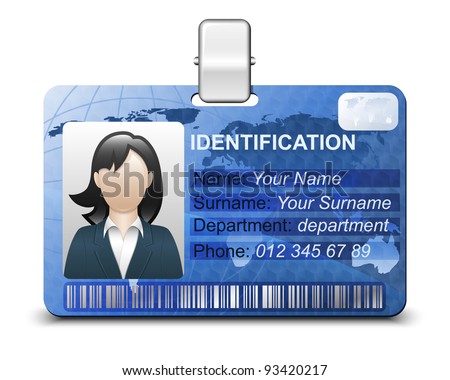Identification card icon. Vector illustration