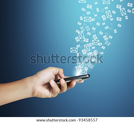 Touch screen mobile phone Royalty-Free Stock Photo #93458557