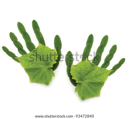 greenpeace spring background Ecological symbol, the hand of nature Royalty-Free Stock Photo #93472840