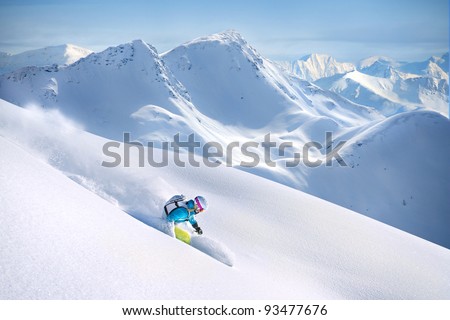 Big Mountain Skiing Royalty-Free Stock Photo #93477676