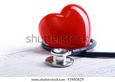 Stethoscope and heart Royalty-Free Stock Photo #93480829