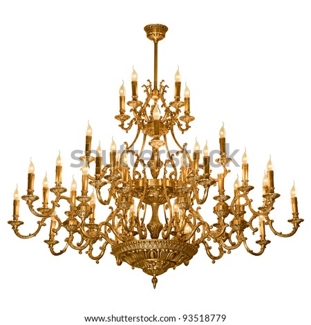 Vintage chandelier isolated on white background Royalty-Free Stock Photo #93518779