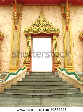The entrance door to the temple in Thailand