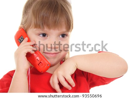 portrait of a little girl with phone