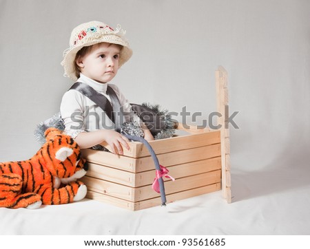 girl playing in the box
