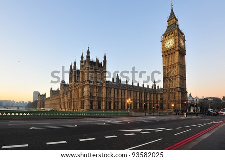 Big Ben and House of Parliament, London, UK Royalty-Free Stock Photo #93582025