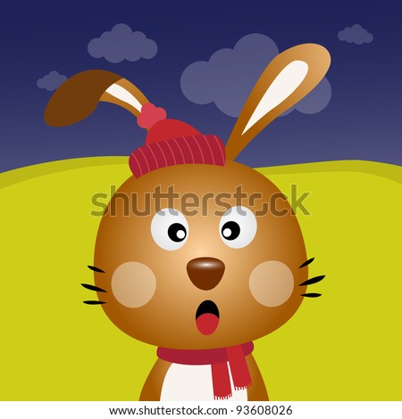 Brown rabbit in the forest