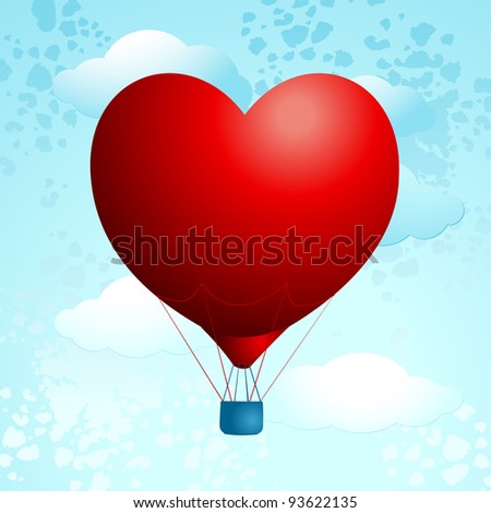 Love balloon, vector illustration