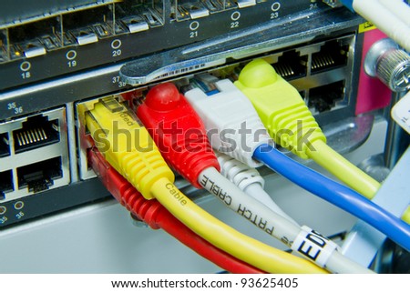 ethernet cables maze connected to switch