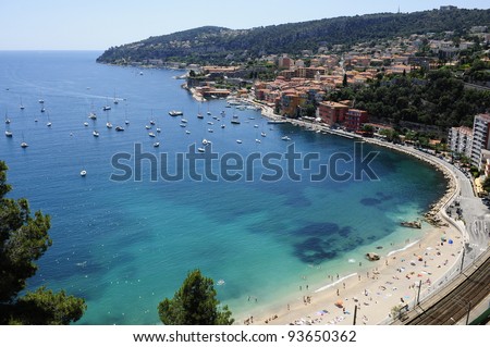 Amazing view on Cote D'Azur from mountains near Nice Royalty-Free Stock Photo #93650362