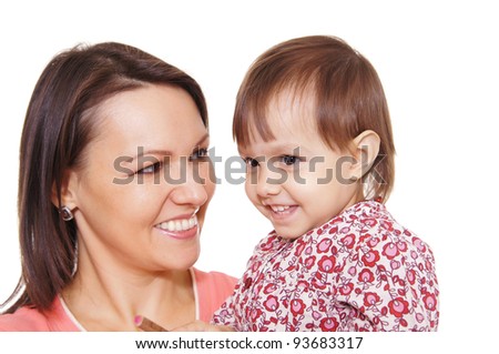 cute young mother with her little daughter