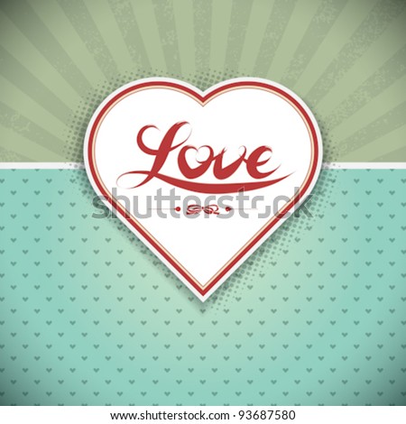 Grunge heart frame. Gift card. Valentine's Day Vector background.space for text or image