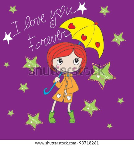 cute girl / T-shirt graphics / cute cartoon characters / cute graphics for kids / Book illustrations