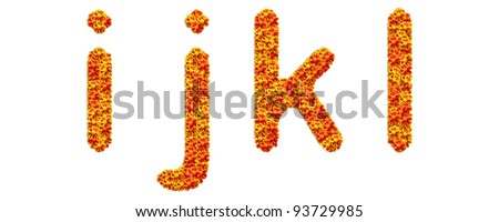 The alphabet flower on white background i j k l