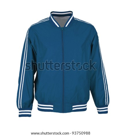 blue sport jacket isolated on white background