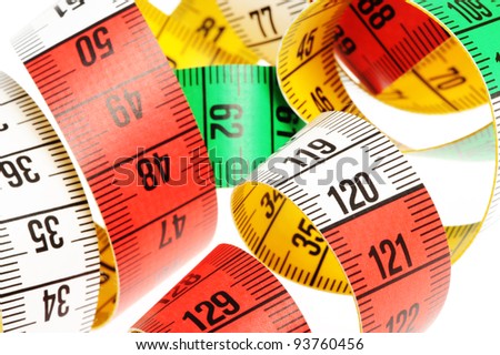 Measure tape, on white background