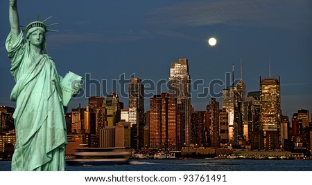 new york city at night tourism concept