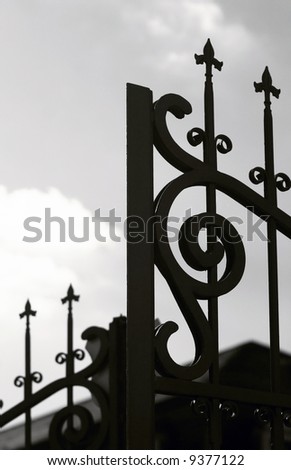 open wrought-iron gate Royalty-Free Stock Photo #9377122