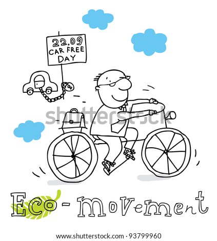 Eco movement; ecology and environment protection, vector drawing ; isolated on background.