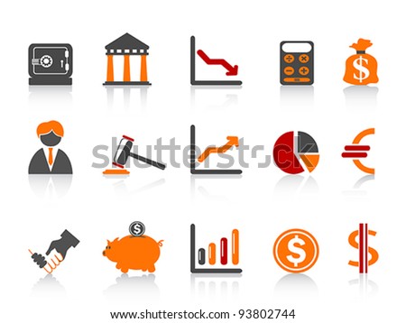 simple bank icons,color series