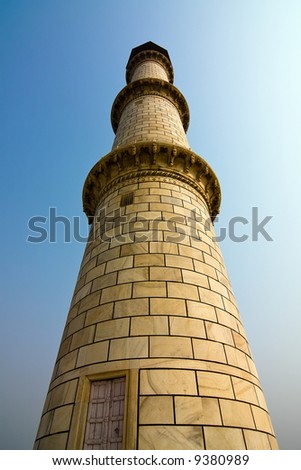 The north-eastern minaret of Taj Mahal - Agra, Uttar Pradesh, India