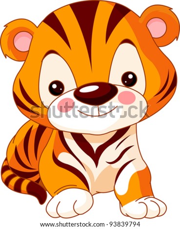 Fun zoo. Illustration of cute Tiger