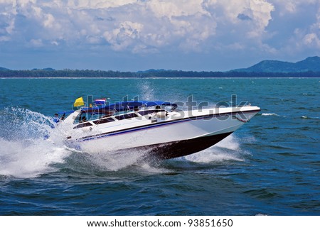 Fast drive along the coast of Thailand Royalty-Free Stock Photo #93851650