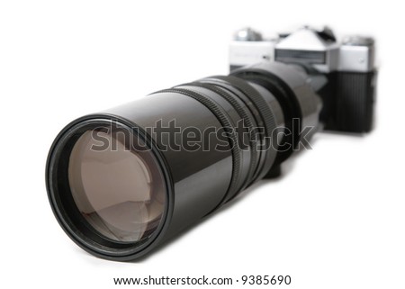Camera with large lens
