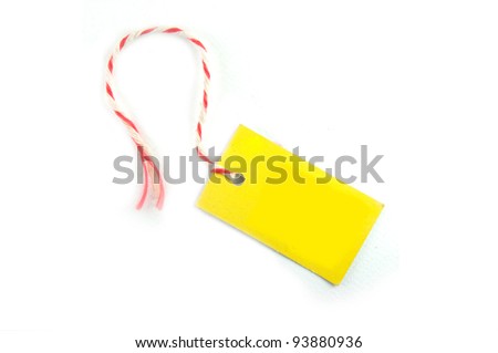 Blank price tag on white background