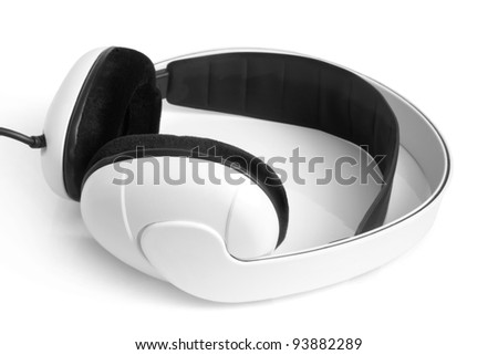 Earphones on a white background