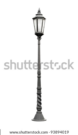 An isolated photo of an old street lamppost Royalty-Free Stock Photo #93894019