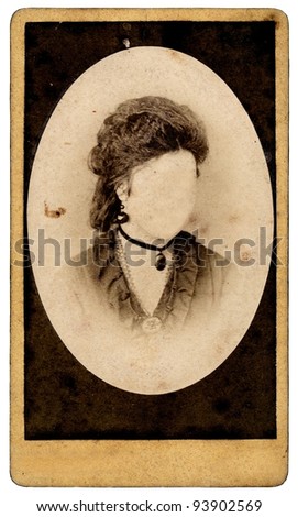 vintage woman portrait without a face