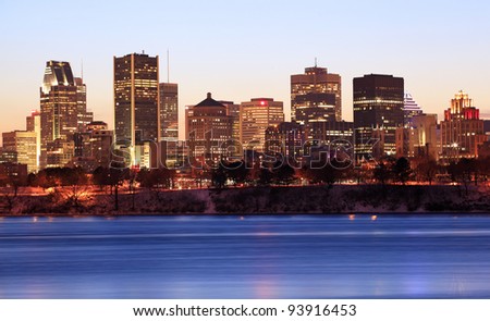Montreal skyline at dusk, Canada