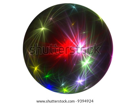 Abstract Fractal Sphere resembling spiraling fireworks