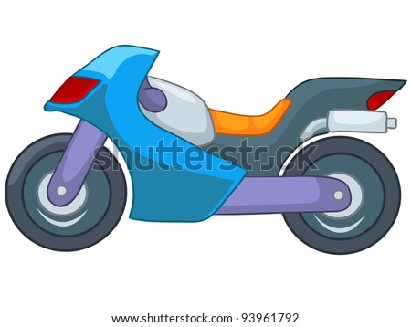 Cartoon Motorcycle Isolated on White Background. Vector EPS8.