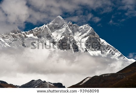 Lhotse and Lhotse shar summits. Pictured in Nepal