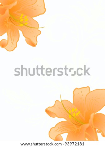 Vector illustration with lilies for greeting card.