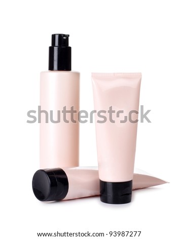 Color picture tubes of pink and cream Royalty-Free Stock Photo #93987277