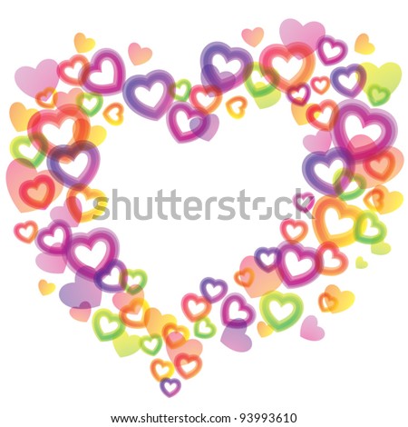 Abstract frame of hearts, Valentine Day card